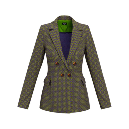 Emme Marella Giacca blazer Giacca Donna con disegno a cravatta Verde viola - Francavilla Moda